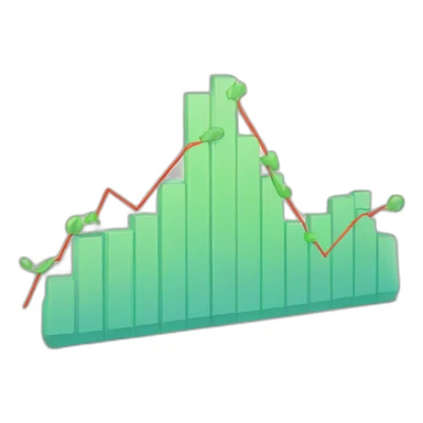chart with downging going trend sticker