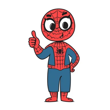 spiderman giving a thumbs up, hand drawn doodle style sticker