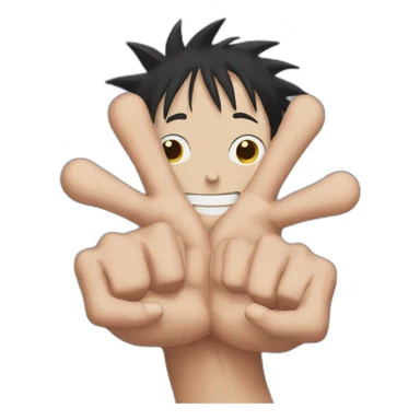 luffy with big hands sticker