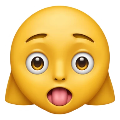 ios face emoji with both pupils at the center of the eye as if looking at the nose with tounge out sticker