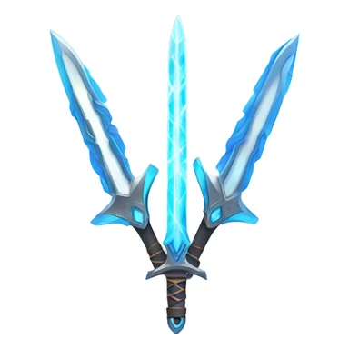 sci-fi multiblade sword-with-blue-ray-blade sticker