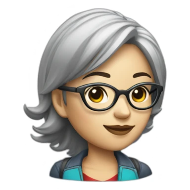 chinese girl in tech conpany with glasses drving red  alfa romeo sticker