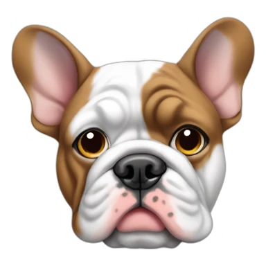 White colored France-BullDog with big ears sticker