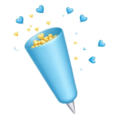 party popper light blue with hears sticker