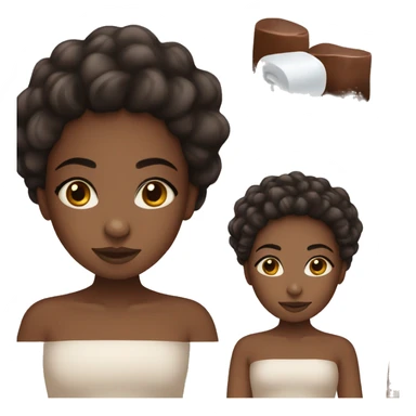 A black girl with brown eyes at the spa sticker