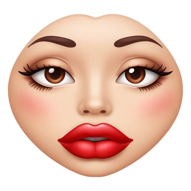 full glossy pouty baddie lips with lip liner sticker