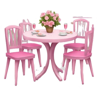 Pink decorated table and chairs sticker