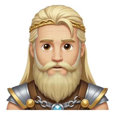 Medieval male light blonde long beard with warrior rings sticker