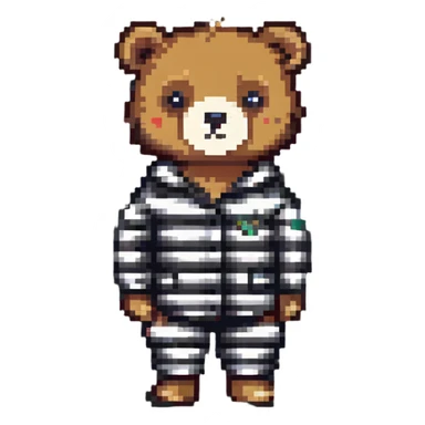 cute bear in striped pajamas sticker