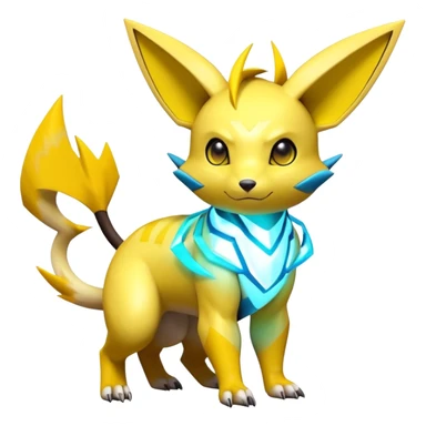 Shiny Futuristic Colorful Pichu-Raichu-Renamon-Zeraora-hybrid-creature sticker