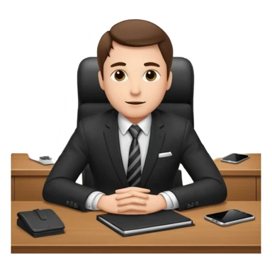 Business man sitting at a desk sticker