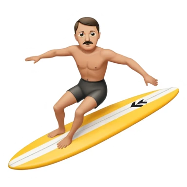 Hitler riding a surfboard  sticker