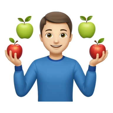 a Circus cute zelensky juggling two apple blue and yellow sticker
