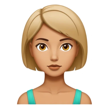 Mujer de tés trigueña con cabello corto de lado  sticker