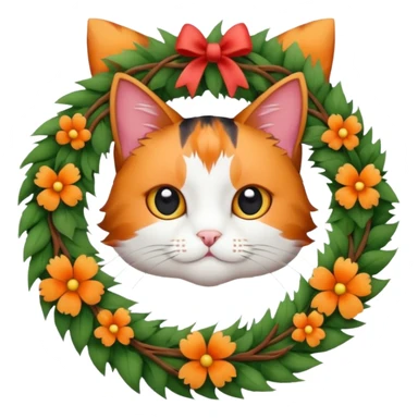 wreath cat sticker