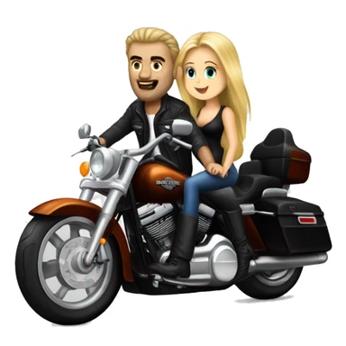 Harley Davidson man with blonde girl  pillion sticker