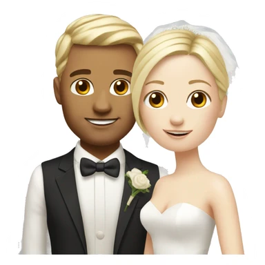 Realistic Wedding couple both with blond hair and fair Skin  sticker