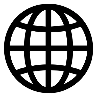 solid black icon of a globe sticker