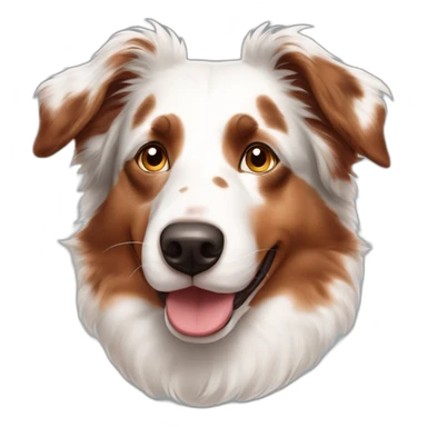 Face of a White Australian Shepherd Red merle  sticker