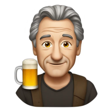 Robert Deniro with beer sticker