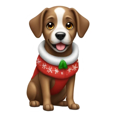dog wearing christmas clothes  sticker