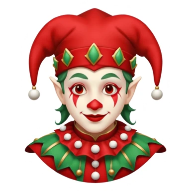 Jester, black and red and white sticker