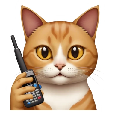 cat with nokia n73 phone sticker