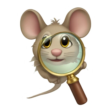 mouse detective magnifying glass sticker