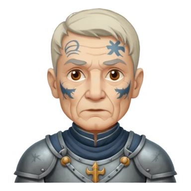 elderly tattooed knight sticker