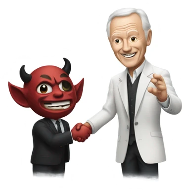 Jerry Jones shaking hands with the devil  sticker