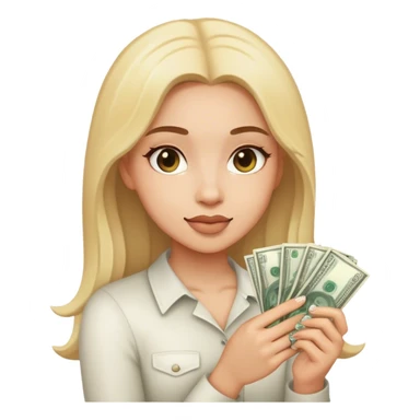 Girl with money sticker