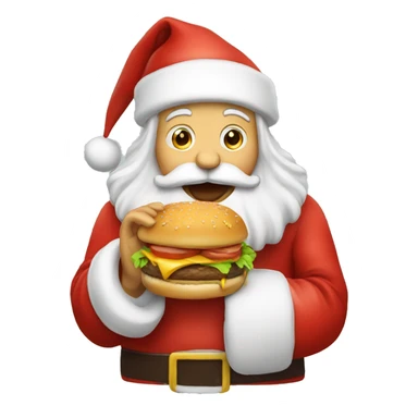 Santa Claus eating a burger sticker