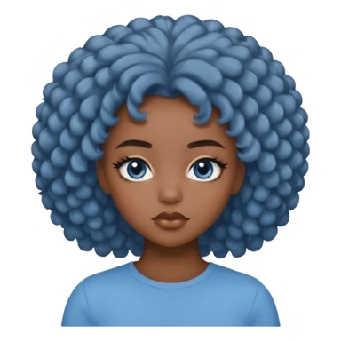 a black girl with puffy her and grayish blue eyeshadow on sticker