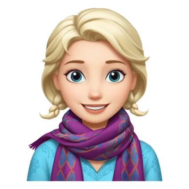 elsa with patterned scarf sticker