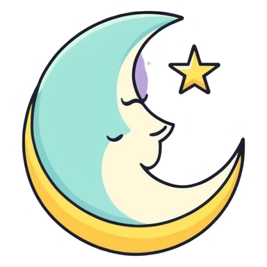 Vintage sparkle moon sticker