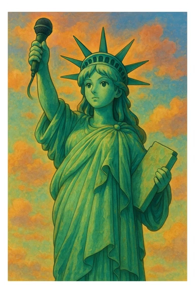 holds a microphone in his hand sticker