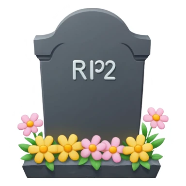 Cute emoji illustration of a tombstone with text "RIP 20’s", small flowers, ironic and playful mood, pastel colors, minimal flat emoji style, clean background, high resolution, suitable for WhatsApp profile and print sticker