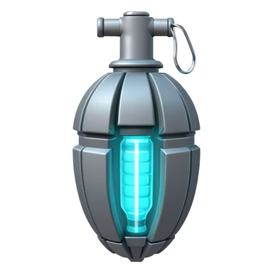 Clash of Clans aesthetic: Cinematic Playful 3D Isometric Plasma Grenade Emoji, rendered in a 3D vector-style similar to standard emojis with minimal shading and bold, simplified shapes. A compact, distinct form with signature details, softly glowing with a futuristic sci-fi warfare charm. Simplified yet unmistakably iconic, highly detailed and consistent, glowing with a soft radiance and high shine. Stylized with a touch of high-tech brilliance and a soft glowing outline, capturing the essence of a beloved gaming relic with a friendly, playful manner! sticker