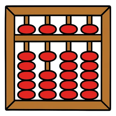 Используя такую стилистику как на картинках сгенерируй иконку счёты, прозрачный фон sticker