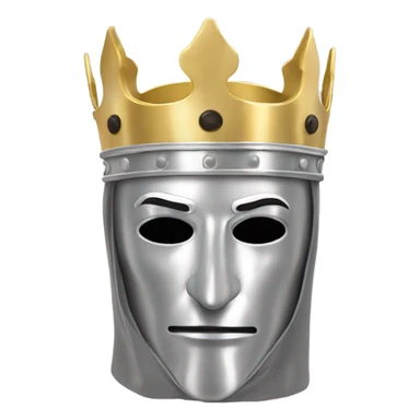 king baldwin IV in silver full face mask up with hand out sticker