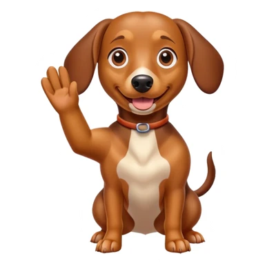Weenie dog waving  sticker