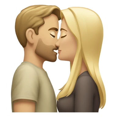 Caucasion male kissing blonde woman  sticker