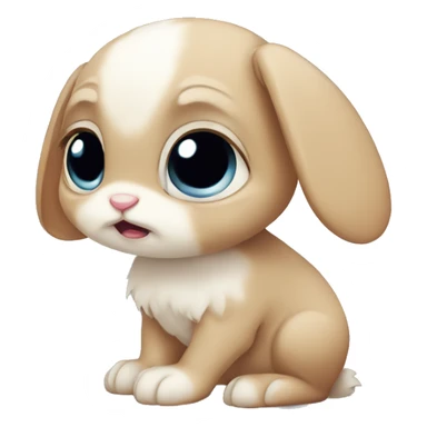 Anxious baby rabbit sad big eyes sticker