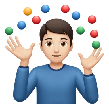 person mimicking juggling with hands in front of them but without the balls sticker