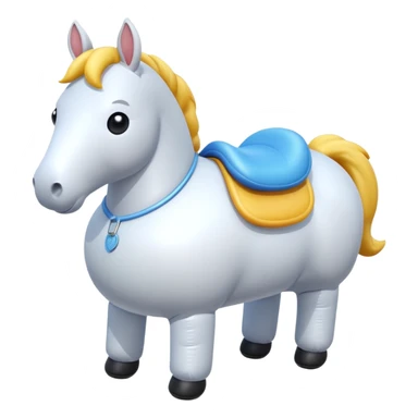 puffy inflatable fat horse landscape  sticker