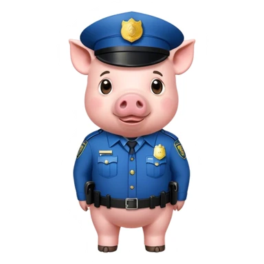 Pig as a cop  sticker