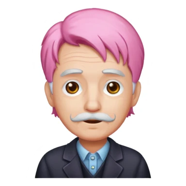 pink haired grandpa sticker