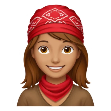 brown haired woman with wearing red bandana sticker