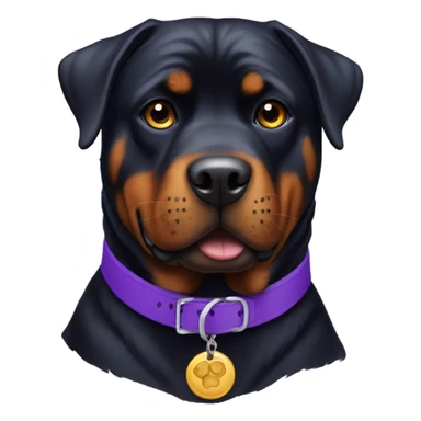  Rottweiler with a purple collar  sticker
