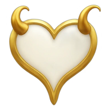 Gold heart frame with horns and tail sticker
